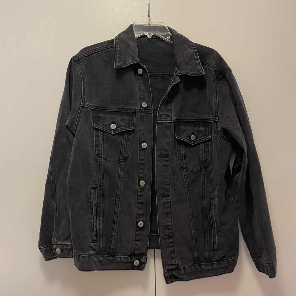 Brandy Melville Black Washed Denim Jean Jacket